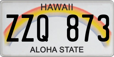 HI license plate ZZQ873