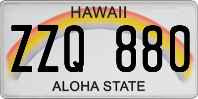 HI license plate ZZQ880