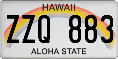 HI license plate ZZQ883