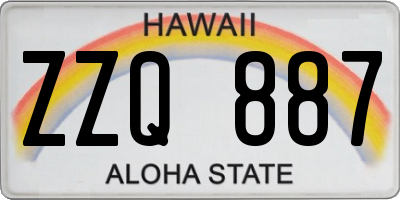 HI license plate ZZQ887