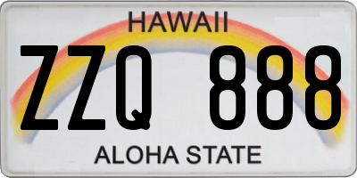 HI license plate ZZQ888