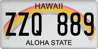 HI license plate ZZQ889