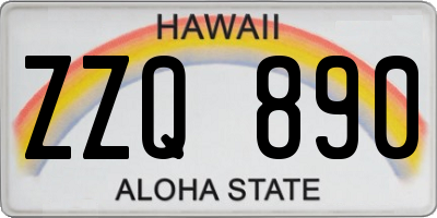HI license plate ZZQ890