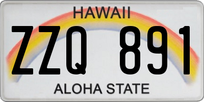 HI license plate ZZQ891