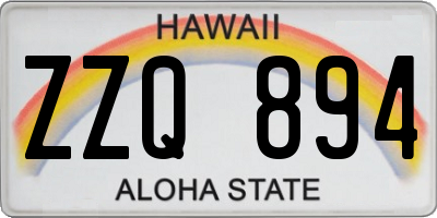 HI license plate ZZQ894