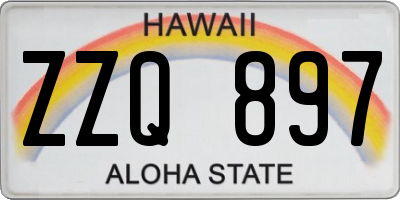 HI license plate ZZQ897