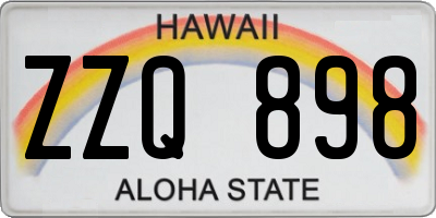 HI license plate ZZQ898