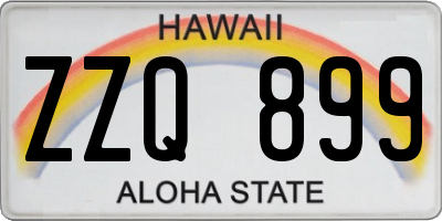 HI license plate ZZQ899