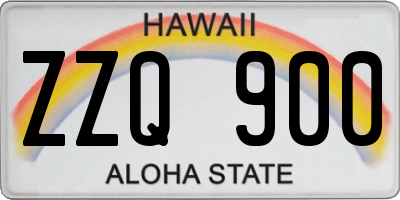 HI license plate ZZQ900