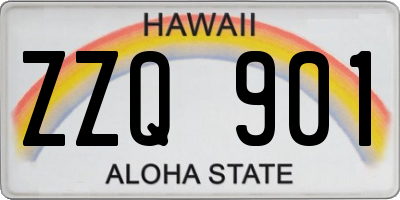 HI license plate ZZQ901