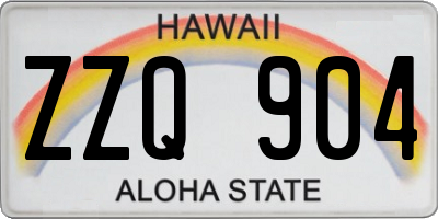 HI license plate ZZQ904