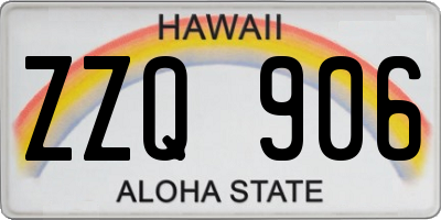 HI license plate ZZQ906