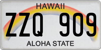 HI license plate ZZQ909