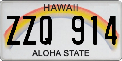 HI license plate ZZQ914