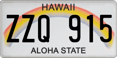 HI license plate ZZQ915