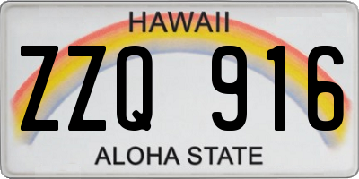 HI license plate ZZQ916