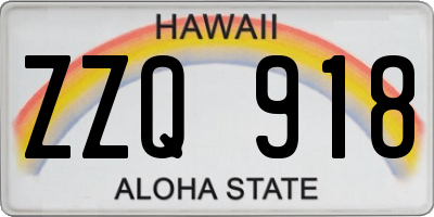 HI license plate ZZQ918