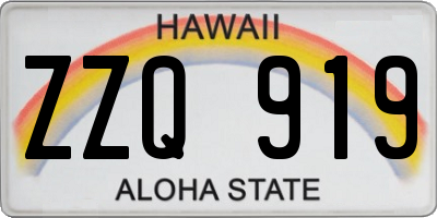 HI license plate ZZQ919