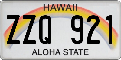 HI license plate ZZQ921