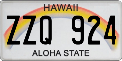 HI license plate ZZQ924