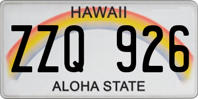 HI license plate ZZQ926