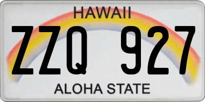 HI license plate ZZQ927