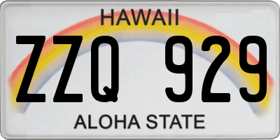 HI license plate ZZQ929