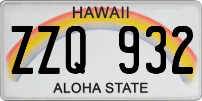 HI license plate ZZQ932