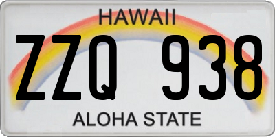 HI license plate ZZQ938