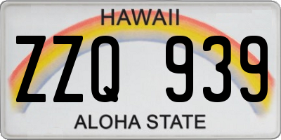 HI license plate ZZQ939