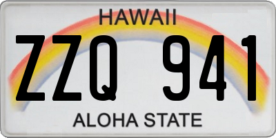 HI license plate ZZQ941