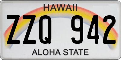 HI license plate ZZQ942