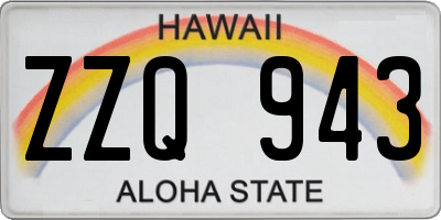 HI license plate ZZQ943