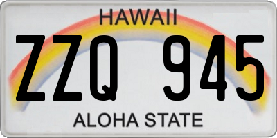 HI license plate ZZQ945