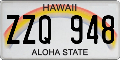 HI license plate ZZQ948