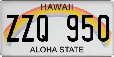 HI license plate ZZQ950