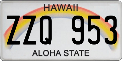 HI license plate ZZQ953