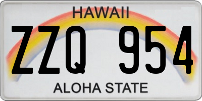 HI license plate ZZQ954