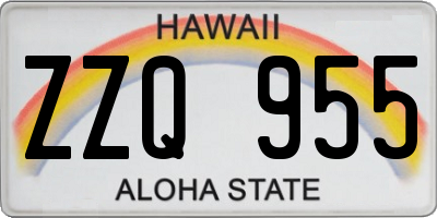 HI license plate ZZQ955