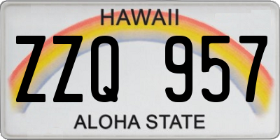 HI license plate ZZQ957