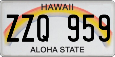 HI license plate ZZQ959