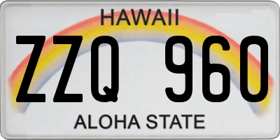 HI license plate ZZQ960