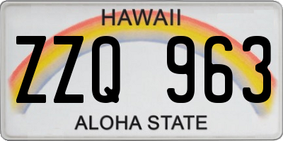 HI license plate ZZQ963