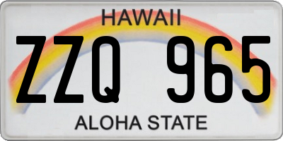 HI license plate ZZQ965