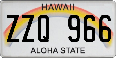 HI license plate ZZQ966