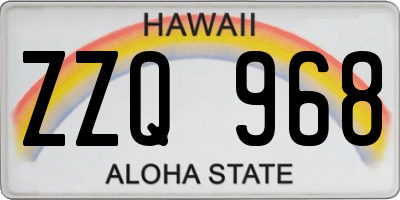 HI license plate ZZQ968