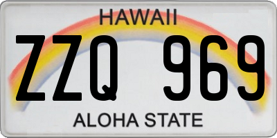 HI license plate ZZQ969