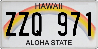 HI license plate ZZQ971