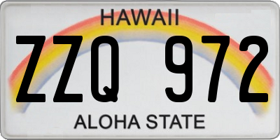 HI license plate ZZQ972