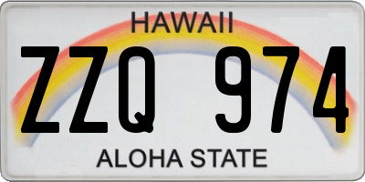 HI license plate ZZQ974